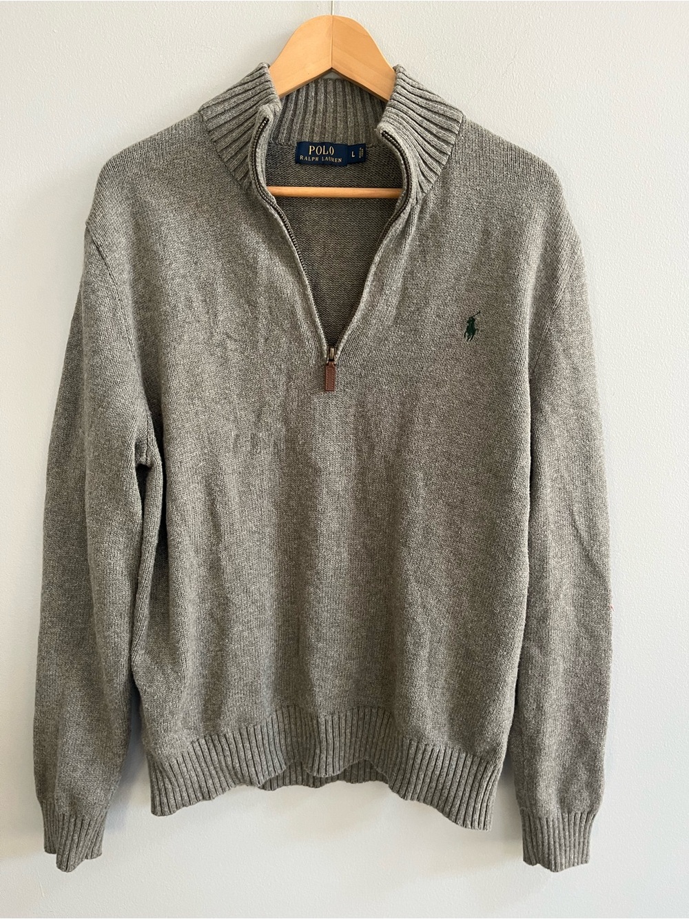 Polo Ralph Lauren Men's Quarter-Zip Sweater Pullover Sweater Size Large Preppy